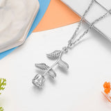 Rose Cremation Necklace for Women