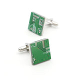 Copper Circuit Board Cufflinks For Men Green Cuff Links