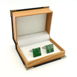 Copper Circuit Board Cufflinks For Men Green Cuff Links