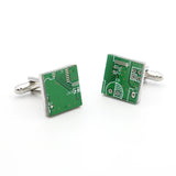 Copper Circuit Board Cufflinks For Men Green Cuff Links