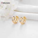 Concave-Convex Texture Round Earrings, Gold Plated Brass Hoops