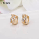 Concave-Convex Texture Round Earrings, Gold Plated Brass Hoops