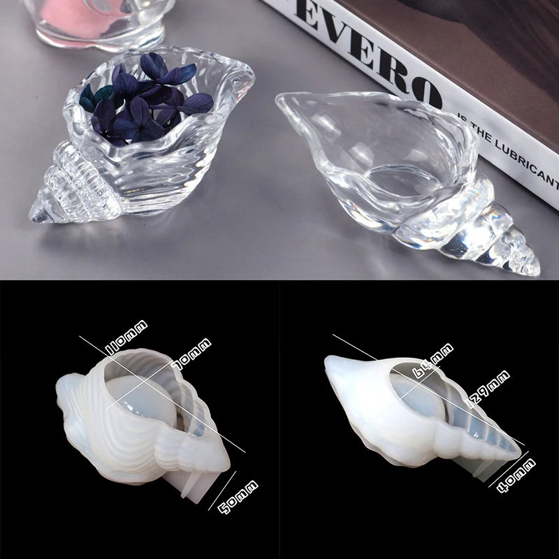 Conch Storage Silicone Mold Resin Epoxy Mould Rack Stand Mirror