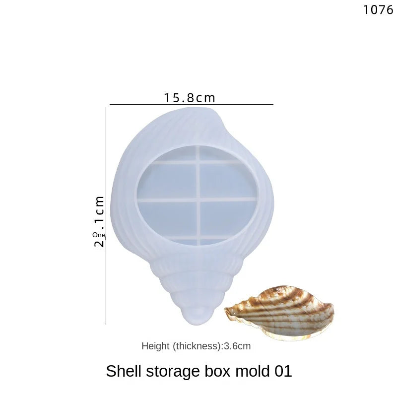 Conch Silicone Mold Epoxy Resin Tray Jewelry Box