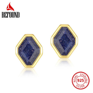 Sandstone Geometric Women Earrings 925 Silver Rhombus Jewelry