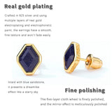 Sandstone Geometric Women Earrings 925 Silver Rhombus Jewelry
