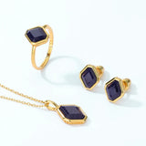 Sandstone Geometric Women Earrings 925 Silver Rhombus Jewelry