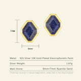 Sandstone Geometric Women Earrings 925 Silver Rhombus Jewelry