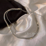 Jewelled Multi-storey Necklace Woman Short Clavicle Chain Ins Neck