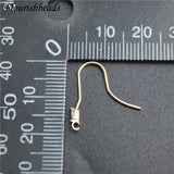 50pcs Anti-rust CZ Zircon Beads Metal Earrings Hooks DIY Materials