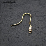 50pcs Anti-rust CZ Zircon Beads Metal Earrings Hooks DIY Materials