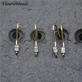 50pcs Anti-rust CZ Zircon Beads Metal Earrings Hooks DIY Materials