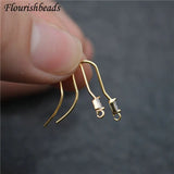 50pcs Anti-rust CZ Zircon Beads Metal Earrings Hooks DIY Materials