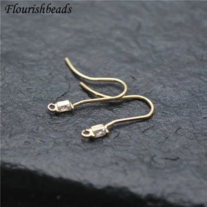50pcs Anti-rust CZ Zircon Beads Metal Earrings Hooks DIY Materials