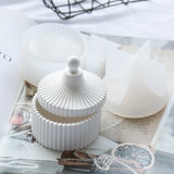 Round Stripe Jewelry Box Mold for Resin DIY