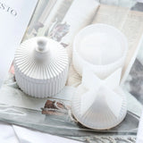 Round Stripe Jewelry Box Mold for Resin DIY