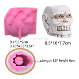Skull Shape Concrete Flowerpot Mold Pen Holder Silicone Succulent Planter Vase