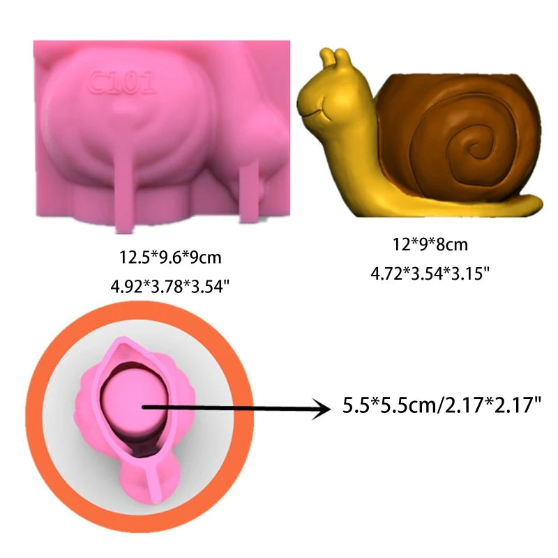3D Snails Succulent Cement Plaster Mold