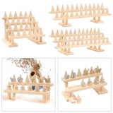 Wooden Cone Shape Multilayer Rings Jewelry Display Stand