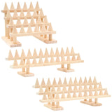 Wooden Cone Shape Multilayer Rings Jewelry Display Stand