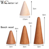 Wood Ring Stand Jewelry Display Tapered Ring Seat Jewelry Storage Rack