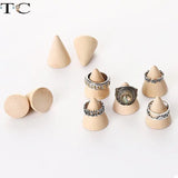 Wood Ring Stand Jewelry Display Tapered Ring Seat Jewelry Storage Rack