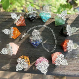Conical Spirit Pendant Crushed Stone Charm Pendant for Car Home Decoration
