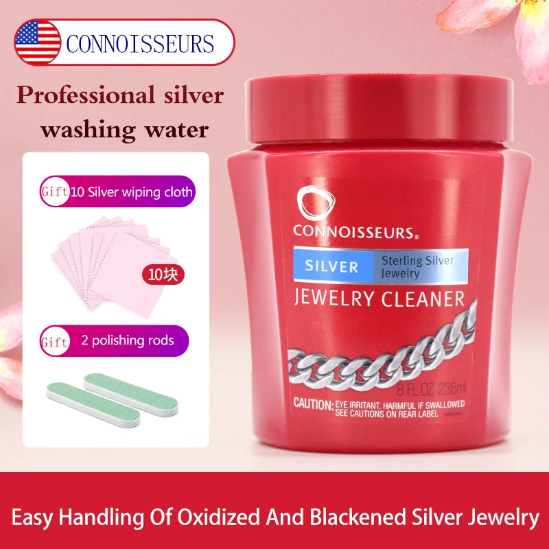 Silver Washing Water & Cloth Set for Jewelry Cleaning