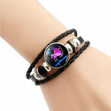 Constellation Bracelet Hand-woven Beaded Zodiac Leather Bangle Bracelet