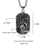 Zodiac Sign Pendant Necklace Stainless Steel 14K Silver Plated