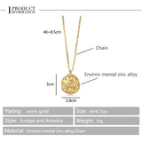 Zodiac Constellation Necklace Gold-Plated Disc Pendant Dainty Birthday Gift