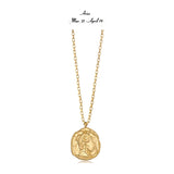 Zodiac Constellation Necklace Gold-Plated Disc Pendant Dainty Birthday Gift