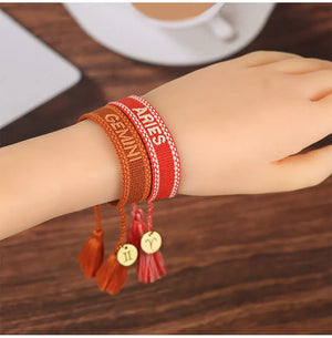 Constellations Friendship Bracelets Woven Bracelet with Stitched Words