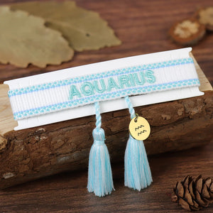 Constellations Friendship Bracelets Woven Bracelet with Stitched Words