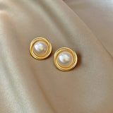 Contracted Pearl Earring Female Geometric Earrings