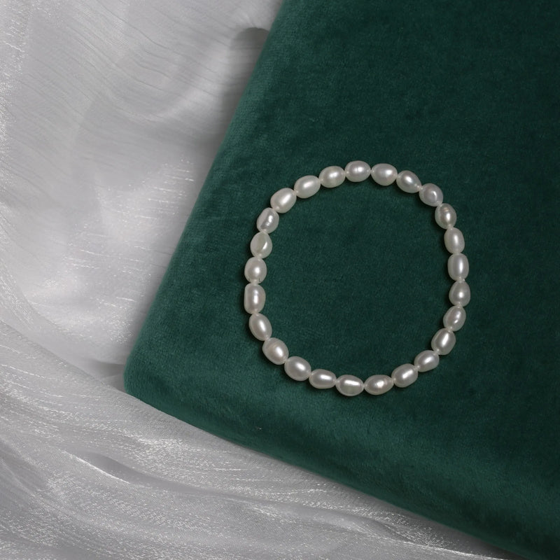 Freshwater Pearl Stretch Bracelet 5-6mm Birthday Gift