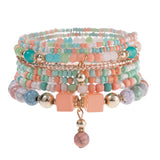 Bohemian Pearl & Crystal Bracelet Set