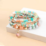 Bohemian Pearl & Crystal Bracelet Set