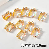Two-Color Gradient Crystal Mosaic Square Cut Pendant DIY Earrings Necklace
