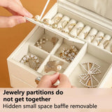 Jewelry Organizer Case Double Layers Ring Necklace Display
