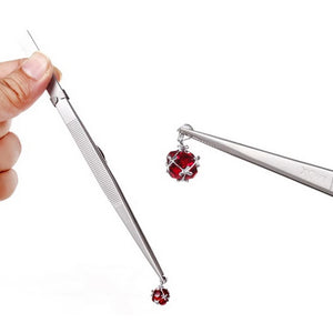 MR Jewelry Tweezers Lock Tiny Diamond Stainless Steel Craft Tool DIY