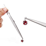 MR Jewelry Tweezers w/ Lock Catch Diamond Stainless Steel Craft Tool Beads DIY