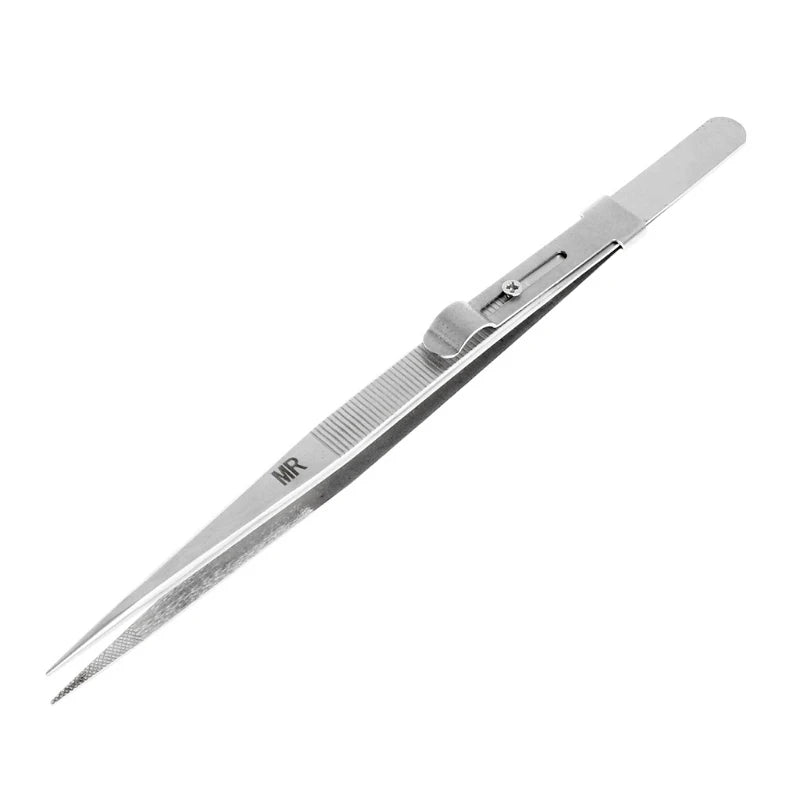 MR Jewelry Tweezers Lock Tiny Diamond Stainless Steel Craft Tool DIY