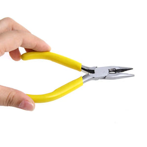 Mini Long Nose Jewelry Pliers w/ Rubber Handles Carbon Steel Craft Tool