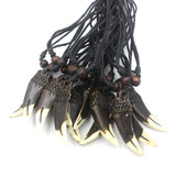 Resin Eagle Teeth Pendants Necklace Talisman Gift