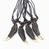 Resin Eagle Teeth Pendants Necklace Talisman Gift