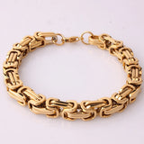 4mm Byzantine Box Chain Bracelets Men Silver Stainless Steel