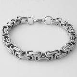 4mm Byzantine Box Chain Bracelets Men Silver Stainless Steel