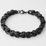 4mm Byzantine Box Chain Bracelets Men Silver Stainless Steel