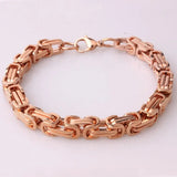 4mm Byzantine Box Chain Bracelets Men Silver Stainless Steel